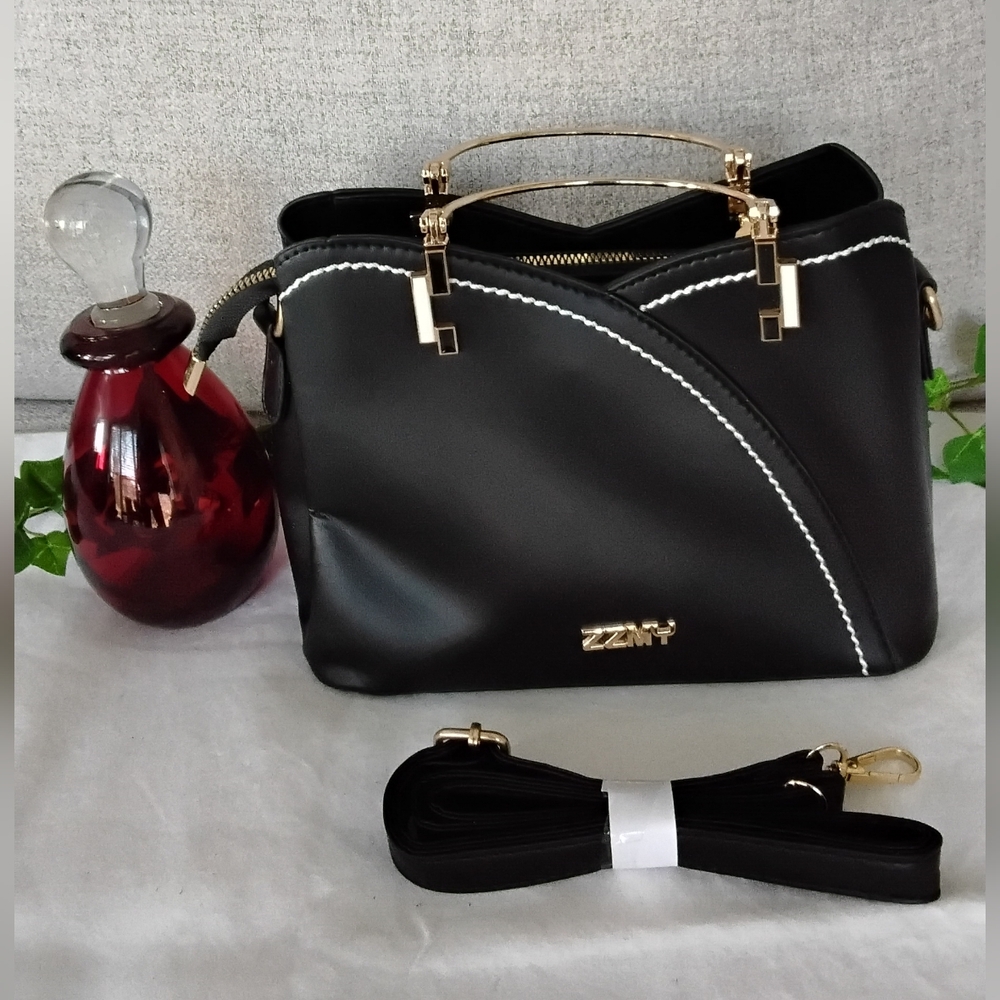 Womens Zzmy Black PU Leather Women's Crossbody Handbag